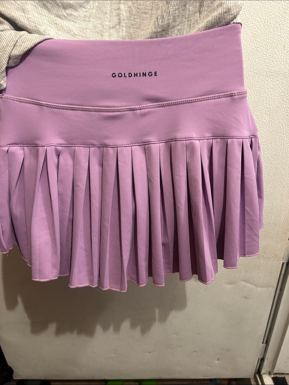 High-Rise Lavender Pleated Skater Skirt - Women's Active Skirt - Picture 2 of 5